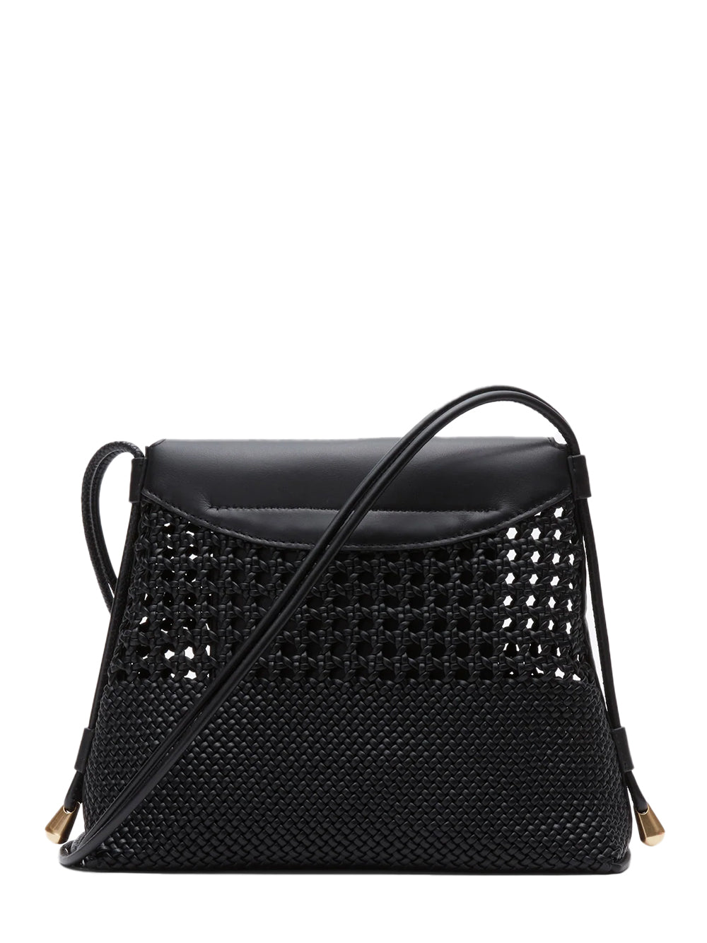 Id Petite Soft Shoulder Bag With Macrame Black