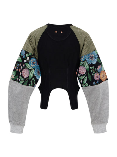 Flower Ma-1 Top Black