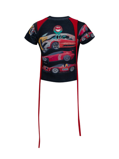 Adsb X Ottolinger Car Printed Jersey Top Black