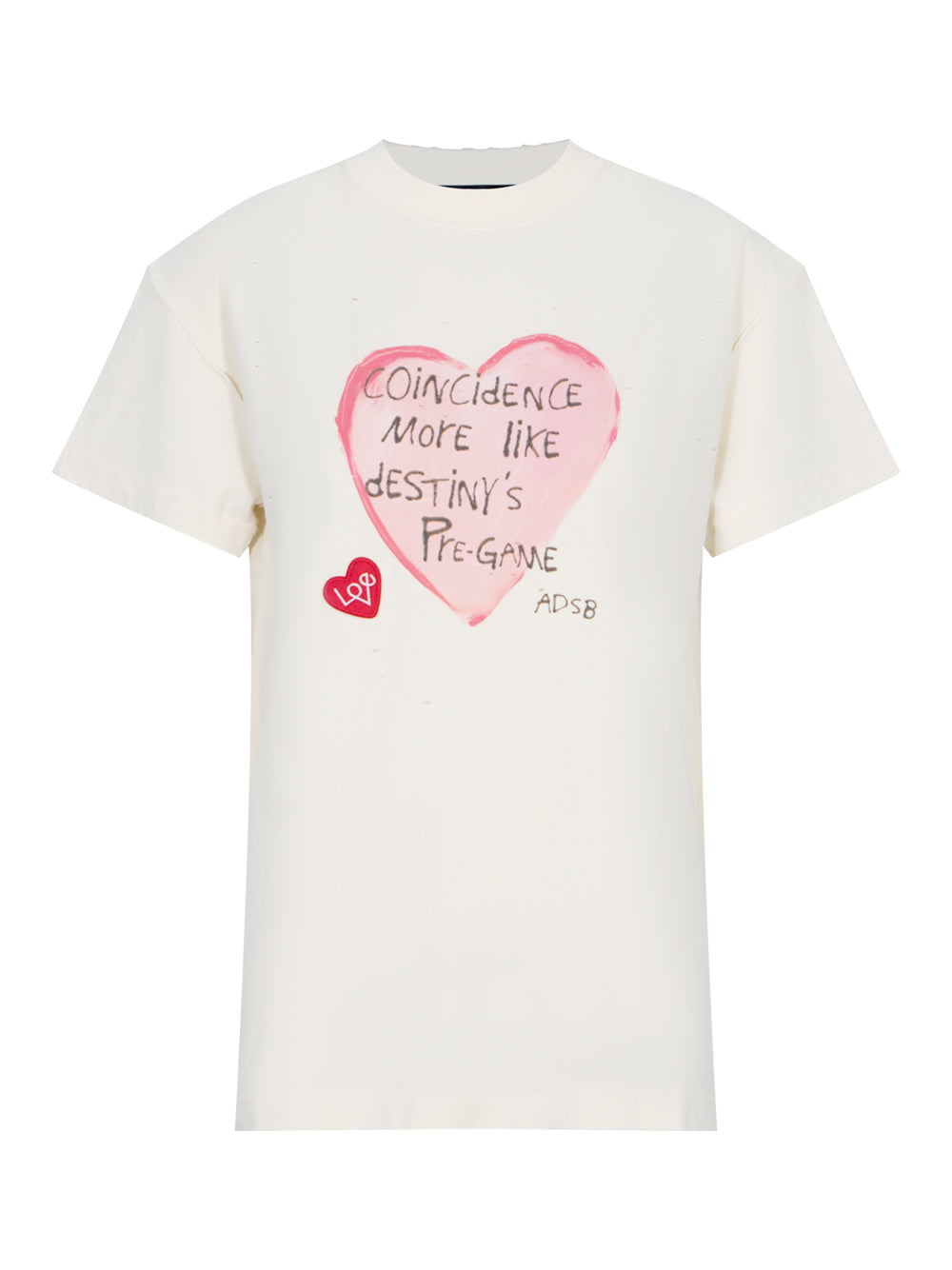 Unisex Heart Message T-shir Ecru