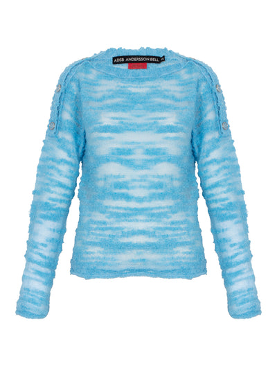 Fifi Button Pullover Knit Blue