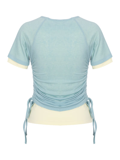 Cindy String Layred T-shirt Sky Blue