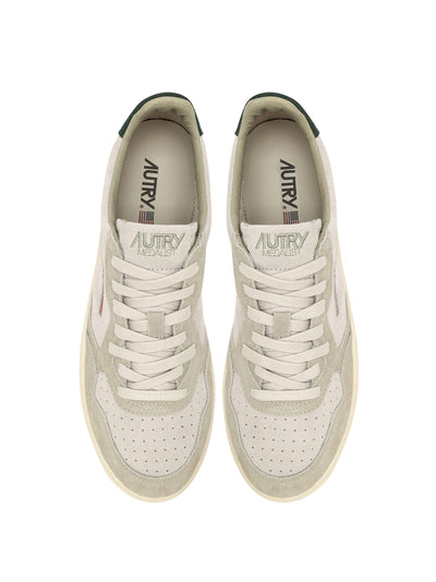 Medalist Low Tricolor Sneakers (Bottle Green/Papyrus) (Men)