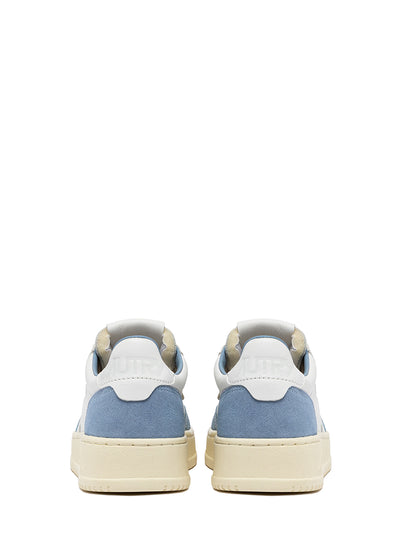 Medalist Low Sneakers In Leather and Suede (White/Light Blue) (Women)