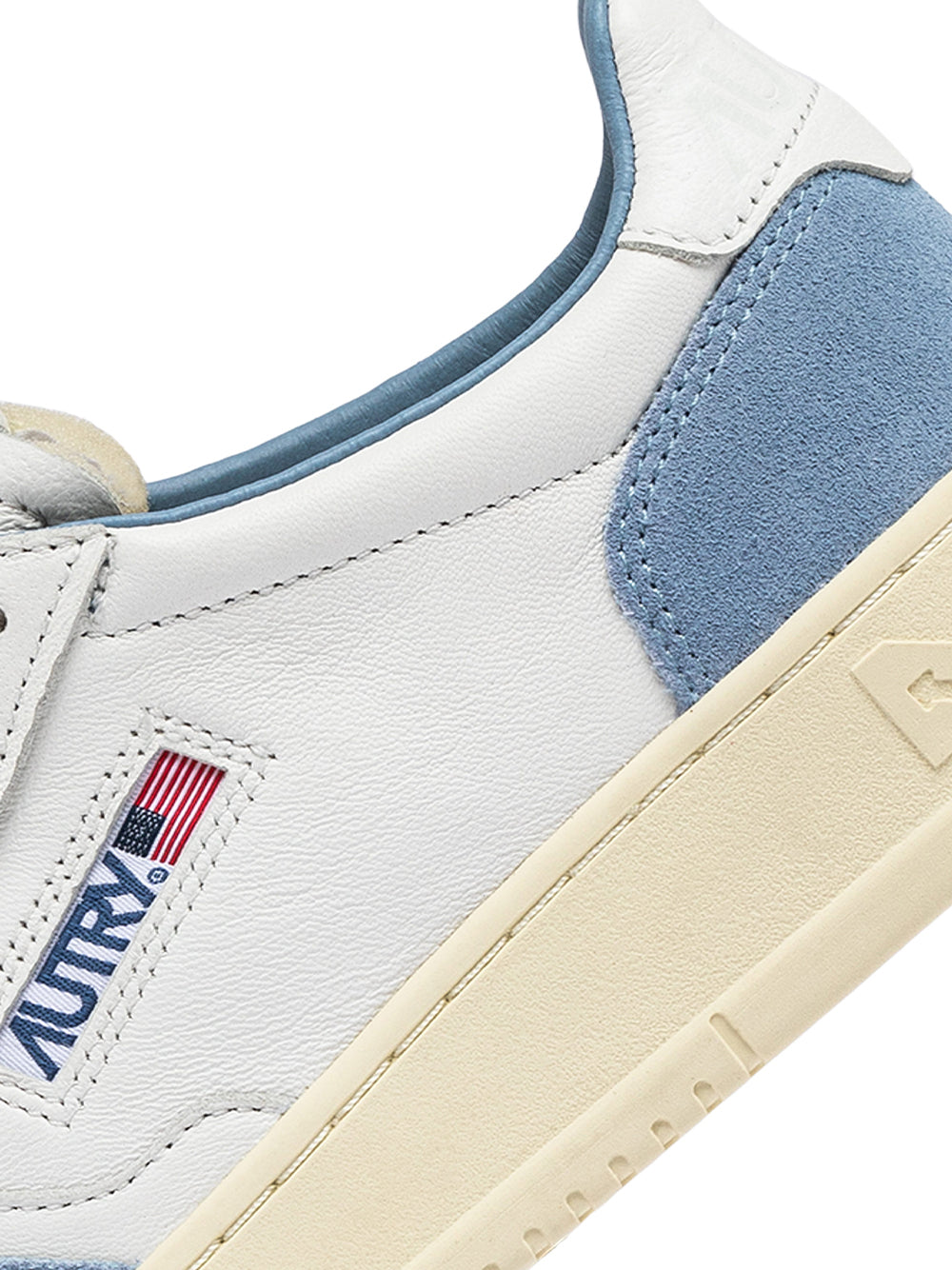 Medalist Low Sneakers In Leather and Suede (White/Light Blue) (Women)