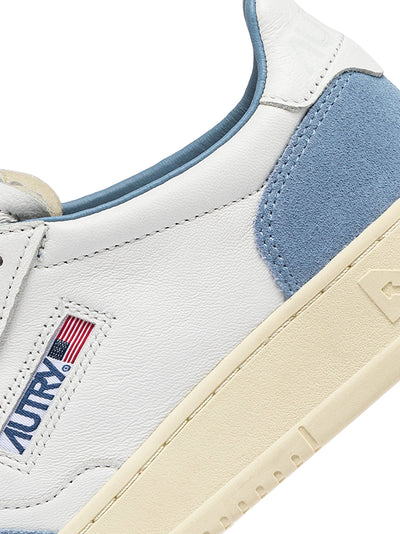 Medalist Low Sneakers In Leather and Suede (White/Light Blue) (Women)