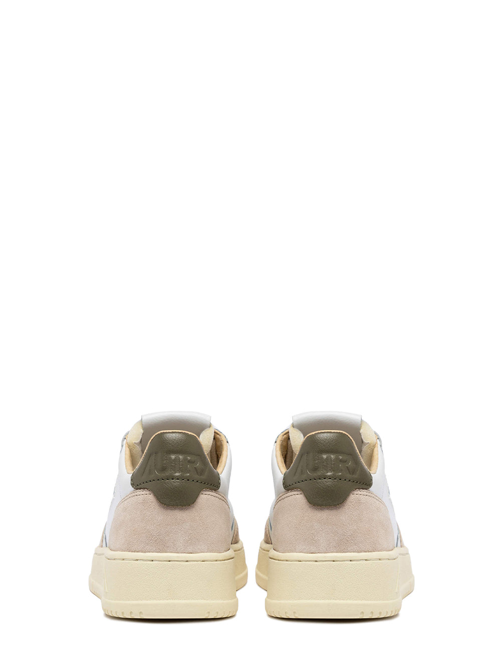 Medalist Low Sneakers In Leather Suede (White/Covert Green) (Women)