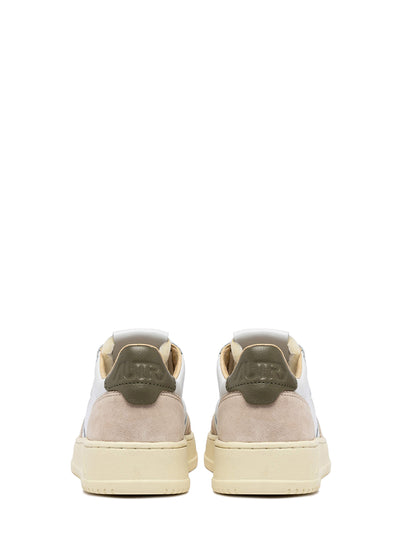 Medalist Low Sneakers In Leather Suede (White/Covert Green) (Women)