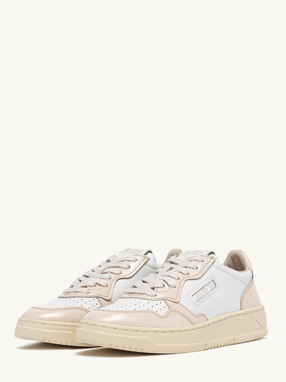 Medalist Low Sneakers (Women) (White Leather and Gold Lurex)