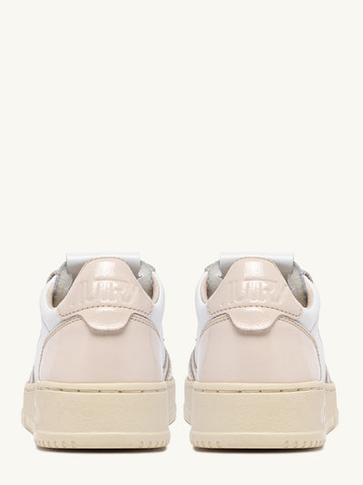 Medalist Low Sneakers (Women) (White Leather and Gold Lurex)