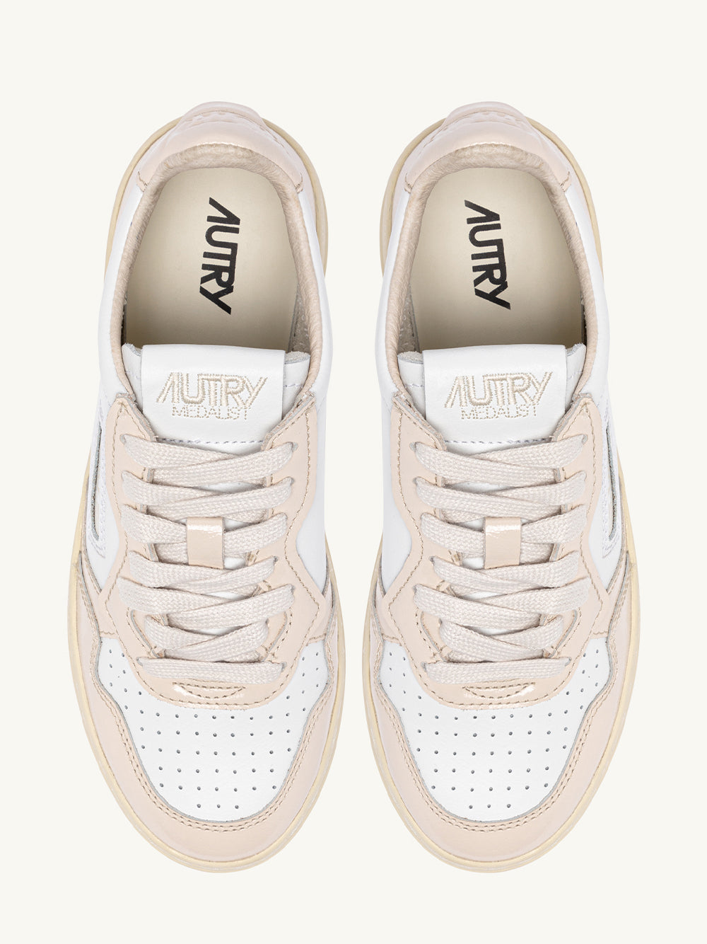 Medalist Low Sneakers (Women) (White Leather and Gold Lurex)