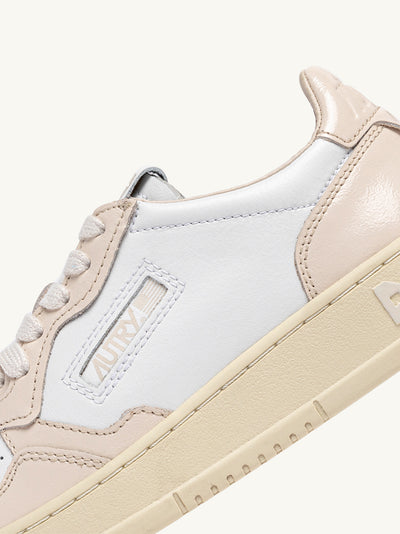 Medalist Low Sneakers (Women) (White Leather and Gold Lurex)
