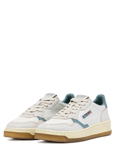 Medalist Low Sneakers In Leather And Mesh (White/Silver Blue) (Women)