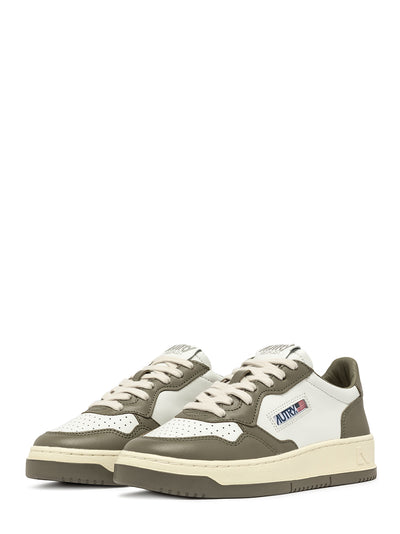 Medalist Low Sneakers In Leather (White/Covert Green) (Women)
