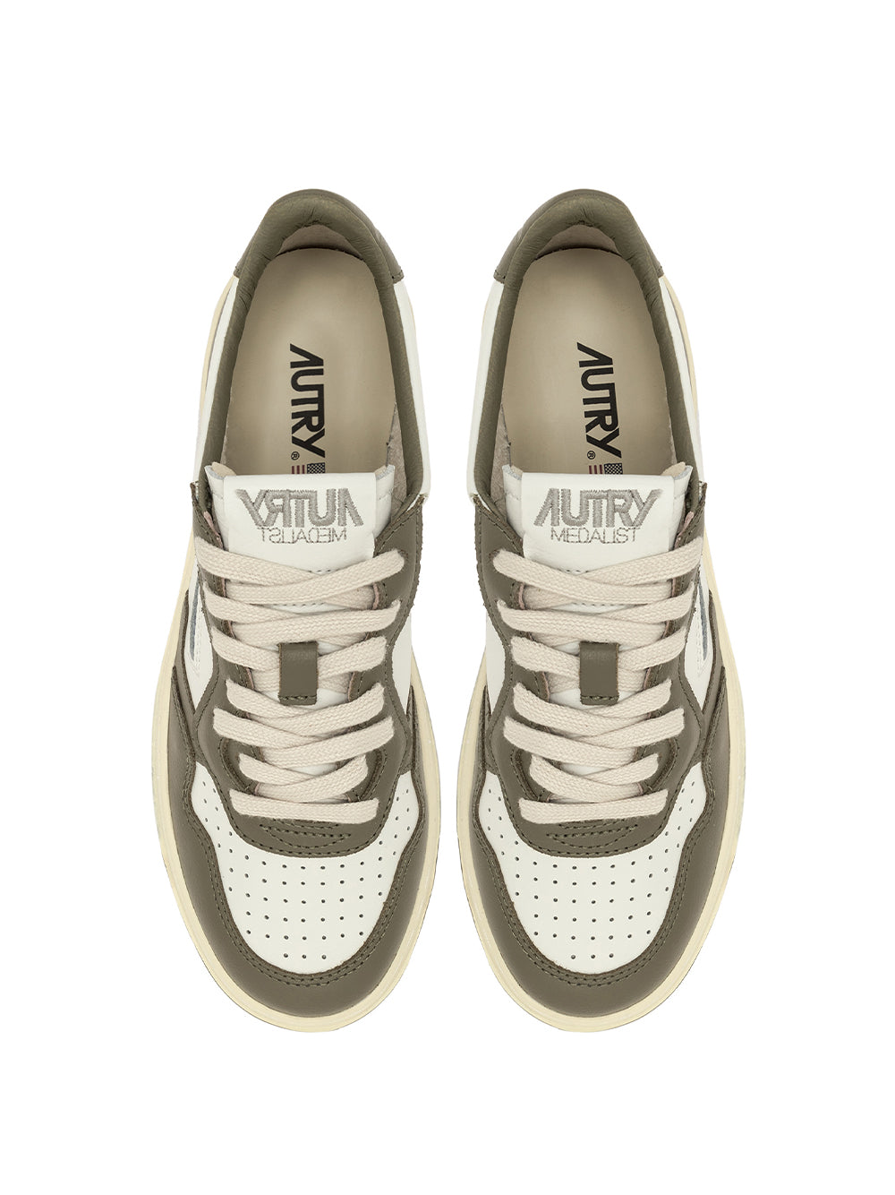Medalist Low Sneakers In Leather (White/Covert Green) (Women)