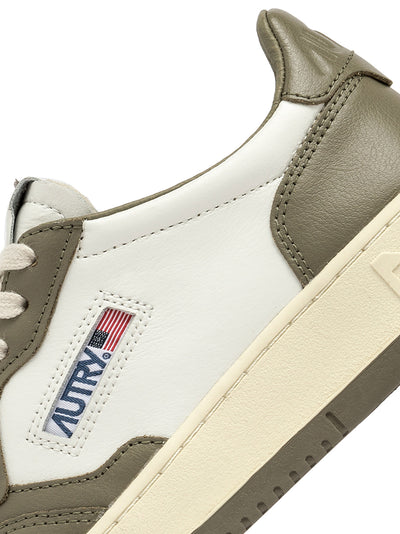 Medalist Low Sneakers In Leather (White/Covert Green) (Women)