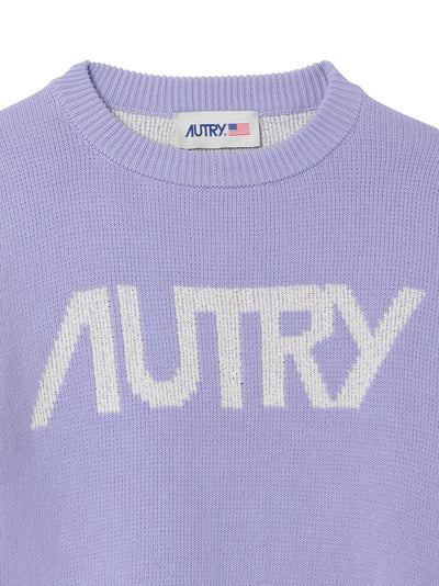 Boxy Fit Crew Sweatshirt (Lilac)