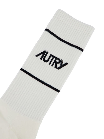 Cotton Terry With Logo Socks (White Vintage)