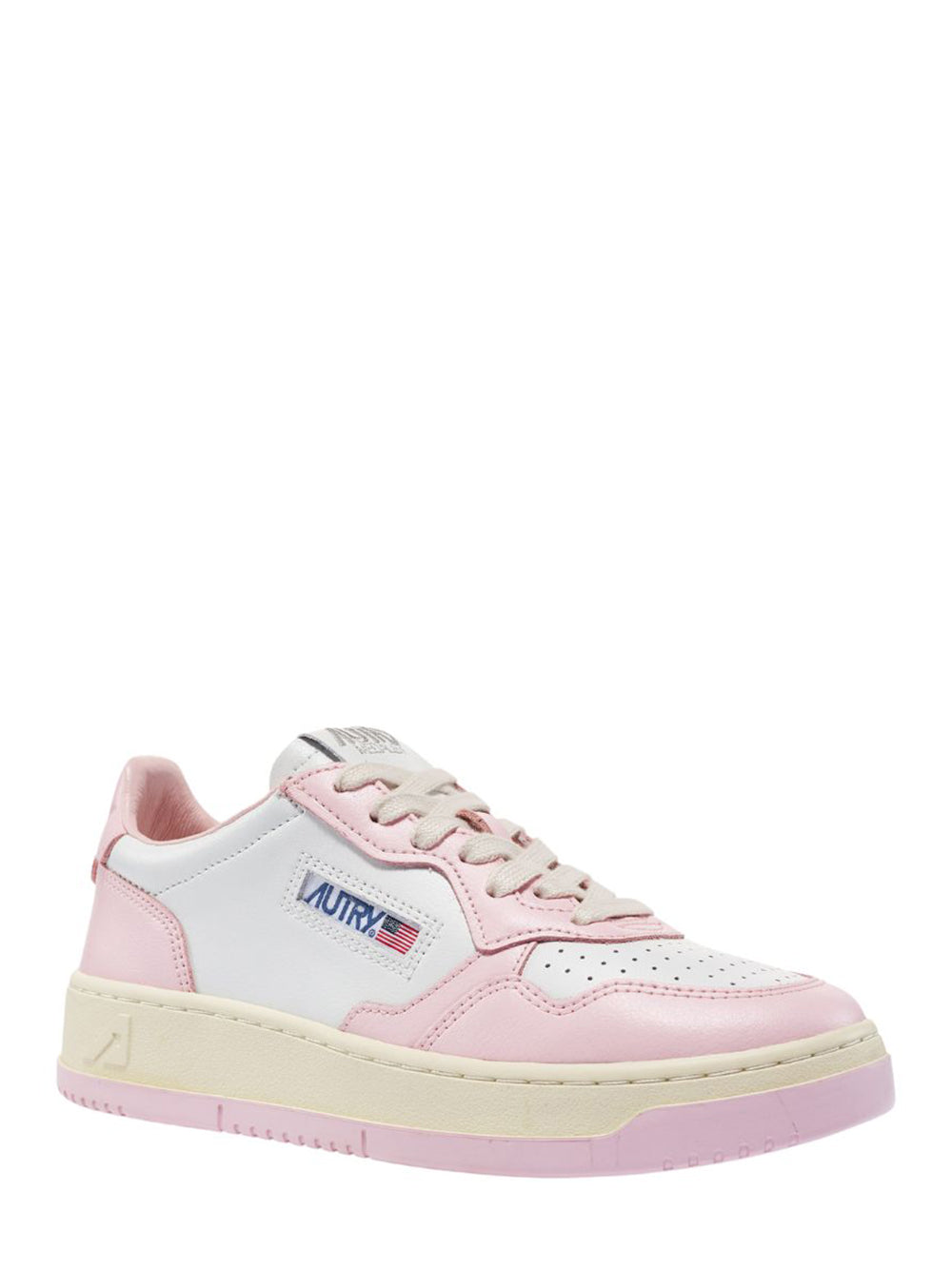 Medalist Low Bi-Color Leather Sneakers (White And Pink) (Women)