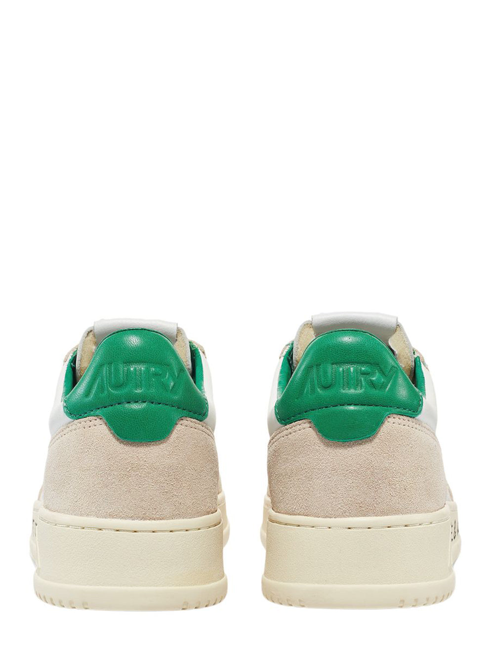 Medalist Low Sneakers In Leather And Suede (White And Green) (Women)