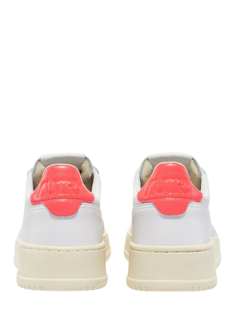 Medalist Low Sneakers In Leather Color (White And Fluorescent Pink) (Women)