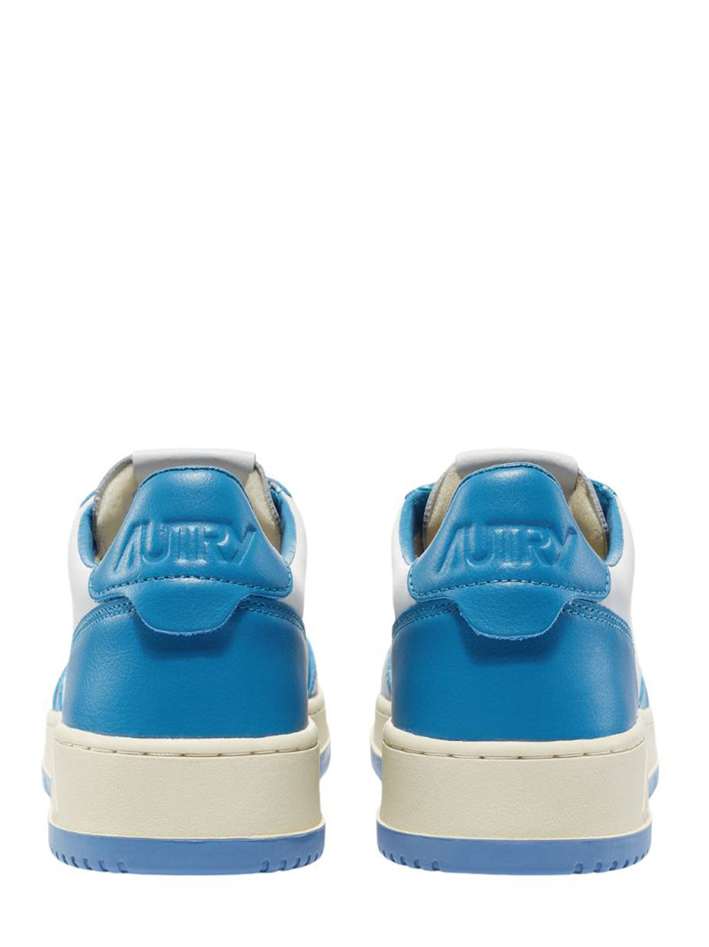 Medalist Low Sneakers In Two-Tone Leather Color (White And Azure) (Men)