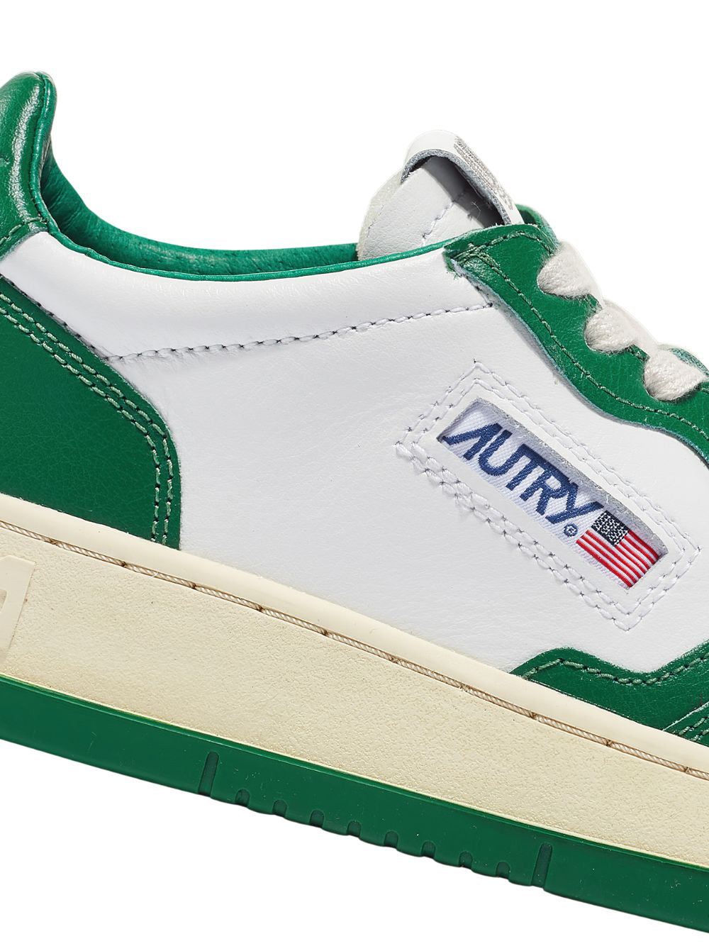 Medalist Low Sneakers In Two-Tone Leather Color (White And Green) (Men)