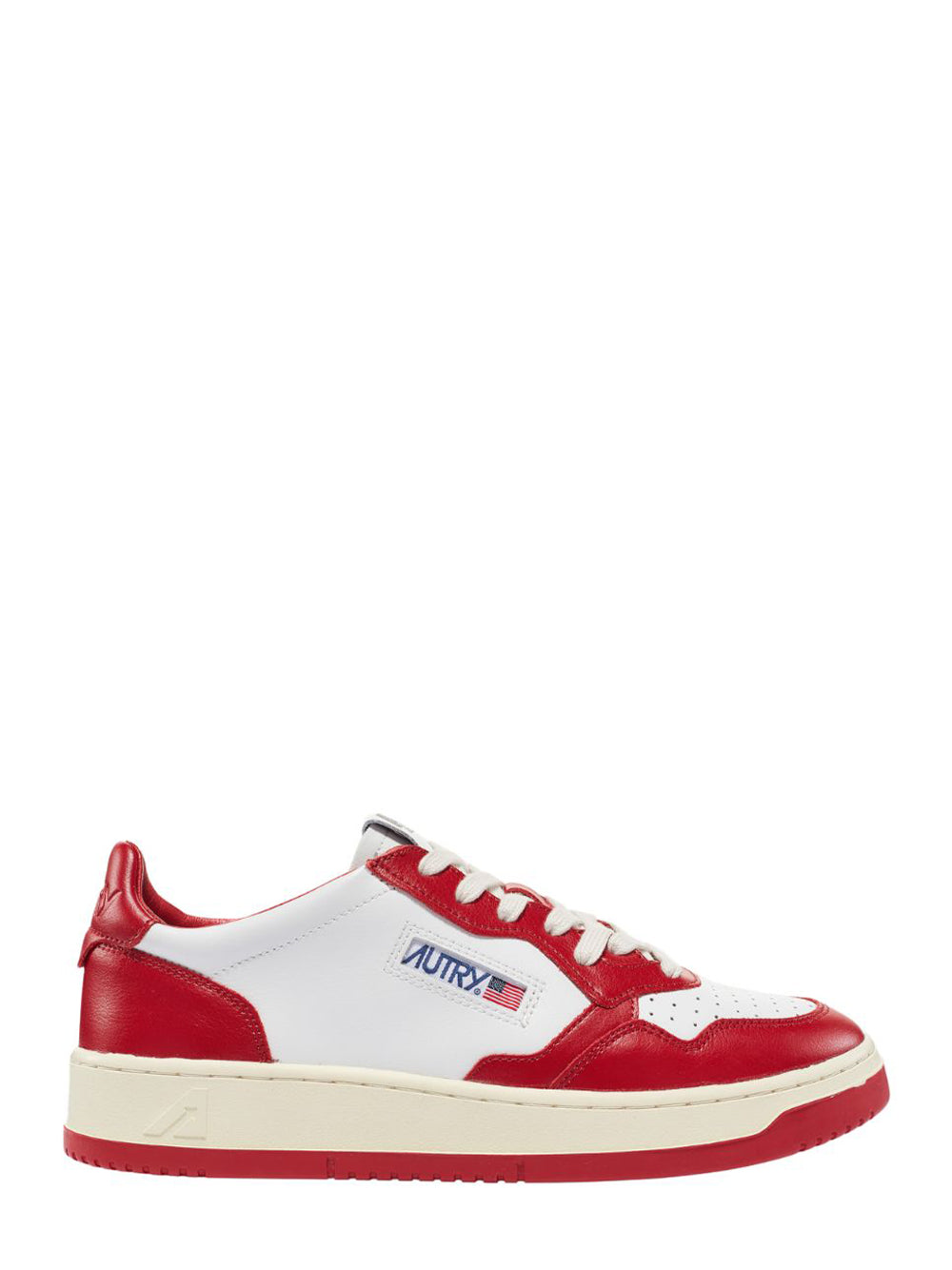 Medalist Low Sneakers In Two-Tone Leather Color (White And Red) (Men)