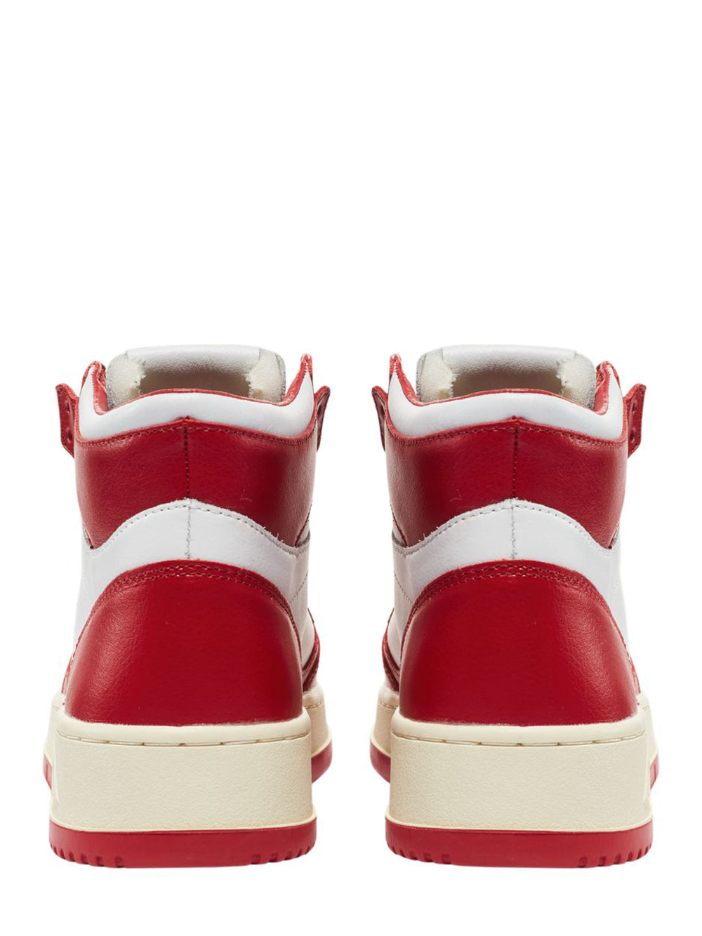Medalist Mid Sneakers In Two-Tone Leather (White And Red) (Women)
