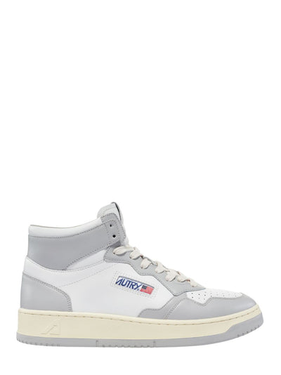 Medalist Mid Sneakers In Two-Tone Leather (White And Vapor) (Women)