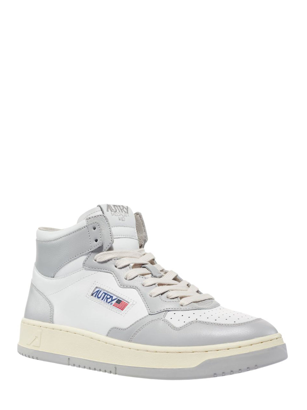 Medalist Mid Sneakers In Two-Tone Leather (White And Vapor) (Women)