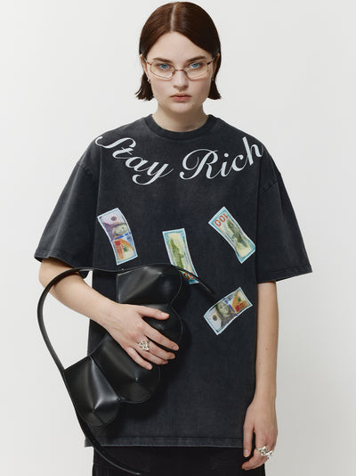 Oversized Printed T-shirt (Black)