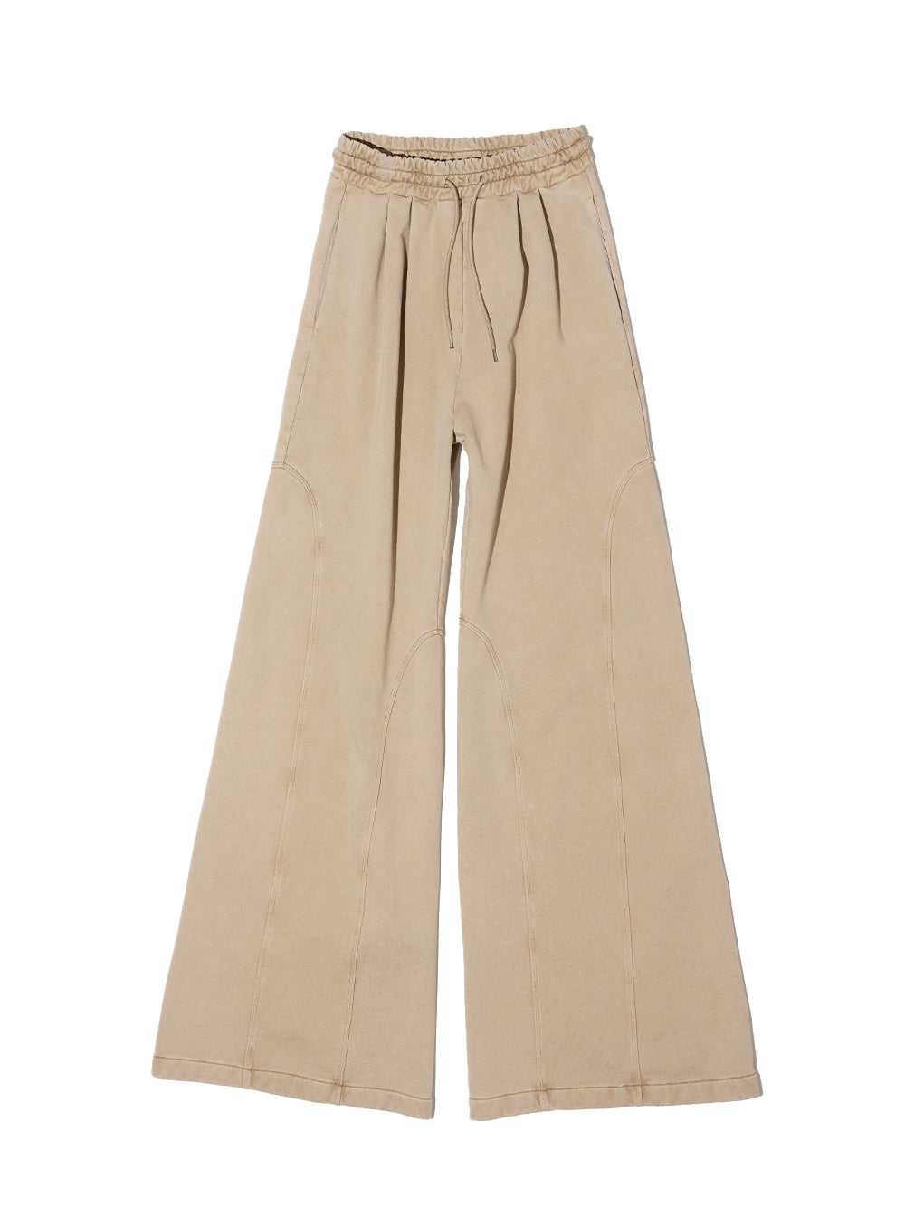 Slogan-Print Track Pants (Beige)