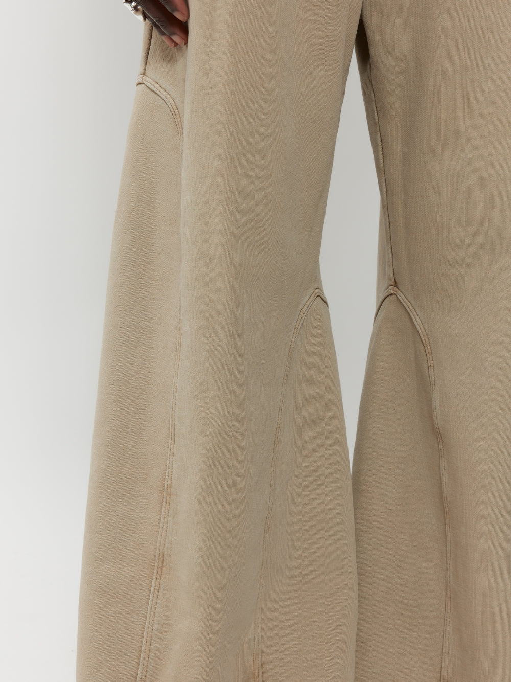 Slogan-Print Track Pants (Beige)