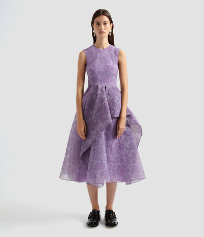 Sleeveless Asymmetrical Tiered Dress Purple