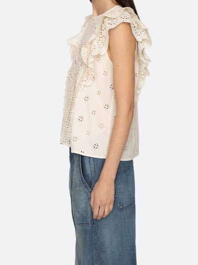 Lainey Embroidery Tank Top (D1) Cream