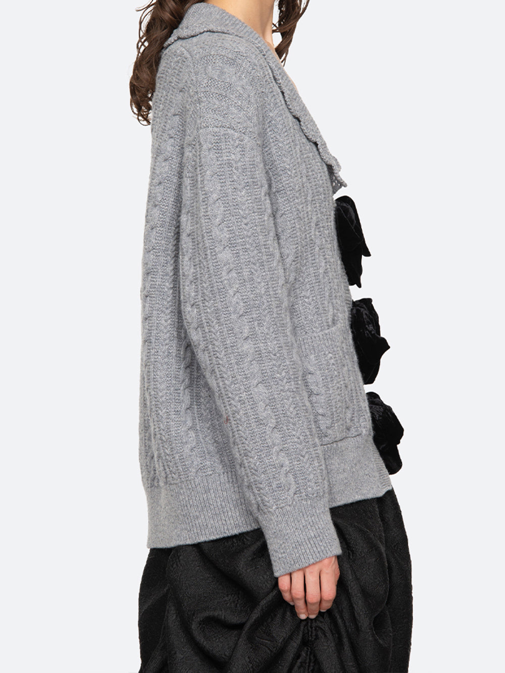 Mariella Knit Long Sleeve Cardigan (D2) Grey Grey