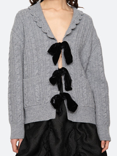 Mariella Knit Long Sleeve Cardigan (D2) Grey Grey