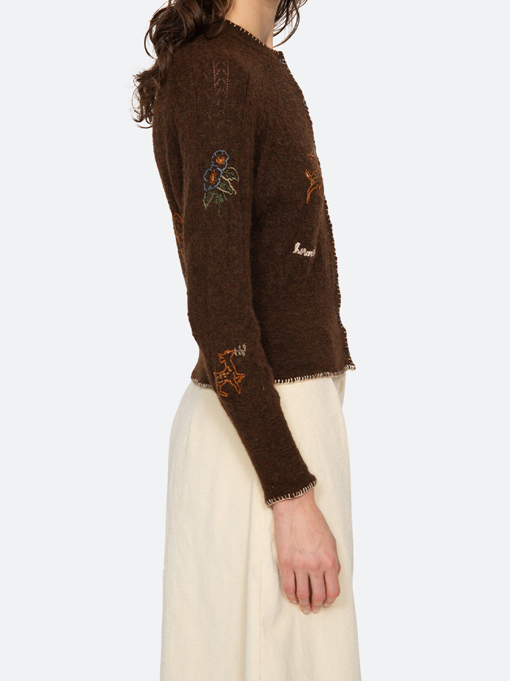 Martha Embroidery Cardigan (D2) Brown