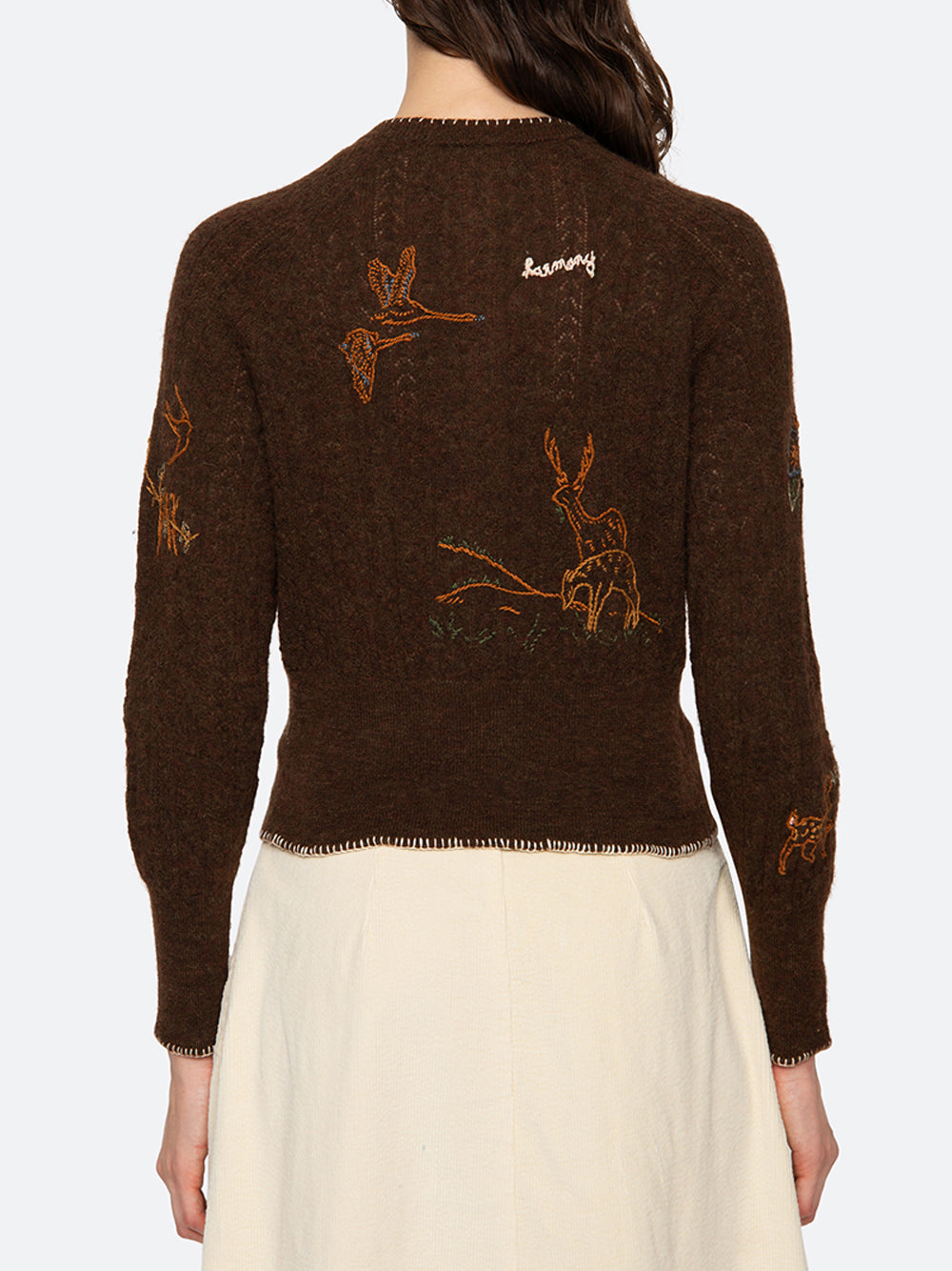 Martha Embroidery Cardigan (D2) Brown