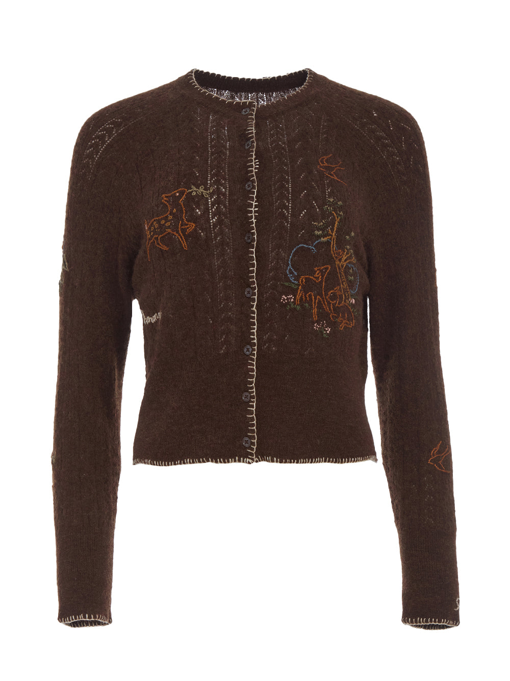 Martha Embroidery Cardigan (D2) Brown