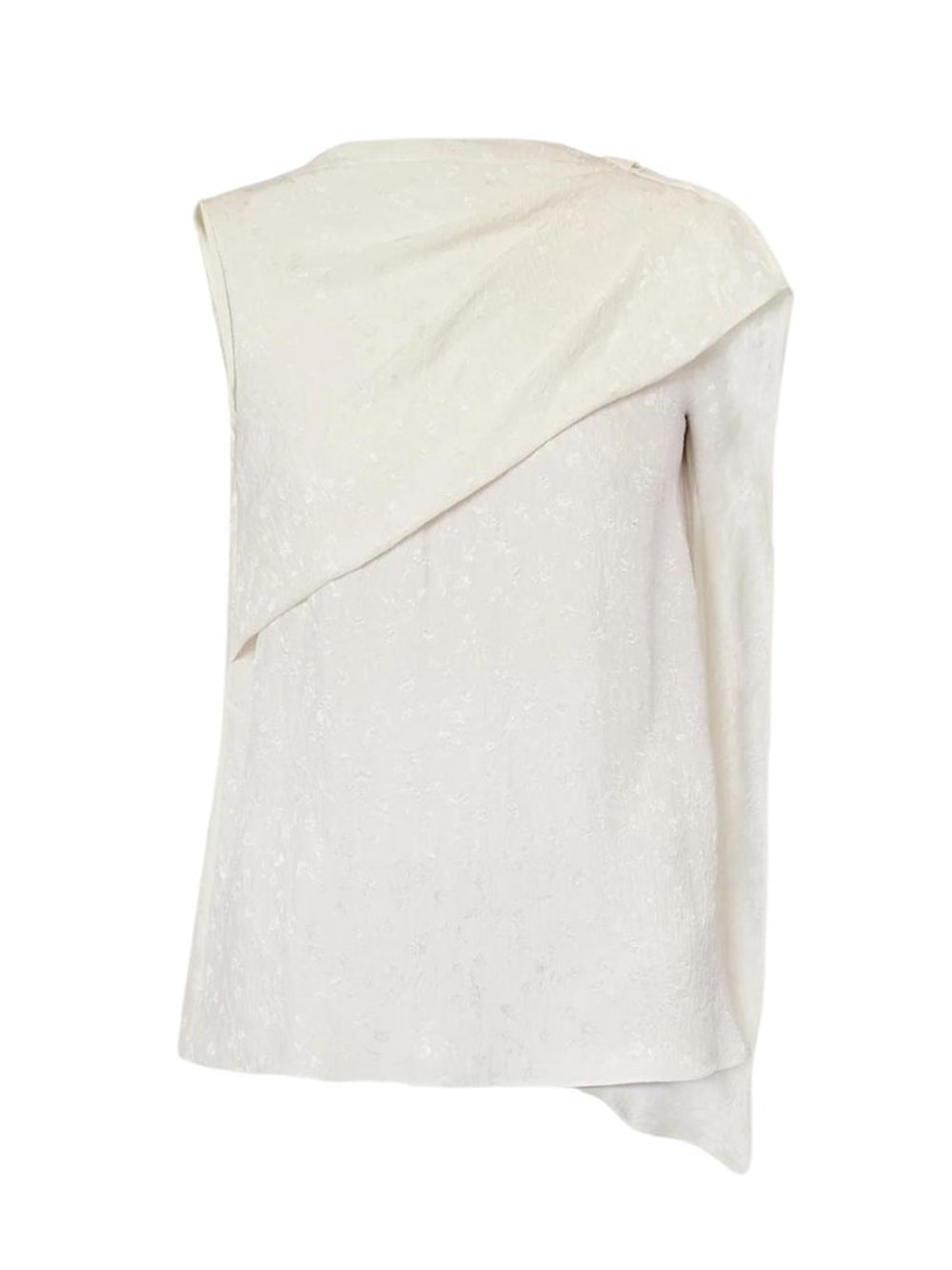 Asymmetric Drape Blouse Ivory