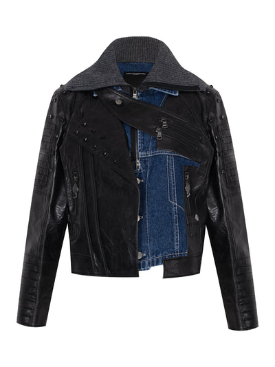 Adsb X Ottolinger Denim Faux Leather Jacket Black