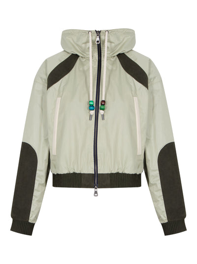 Sadie Color Block Bomber Ja Green