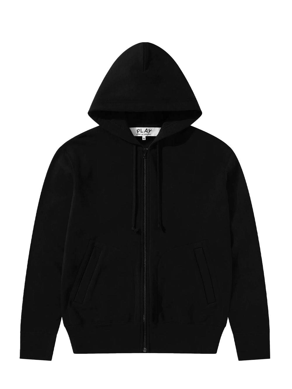 Unisex Reverse Black Heart Zip Hooded Sweatshirt (Black)