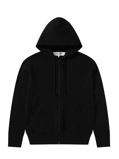 Unisex Reverse Black Heart Zip Hooded Sweatshirt (Black)