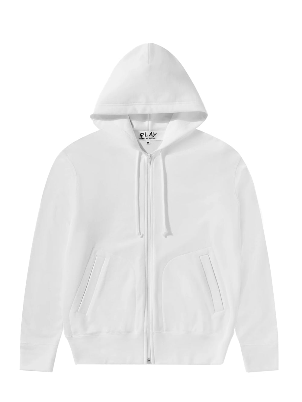 Unisex Reverse Black Heart Zip Hooded Sweatshirt (White)