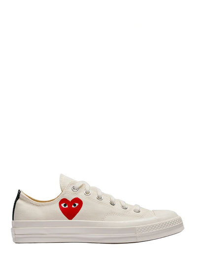 Converse Small Red Heart Low Top White