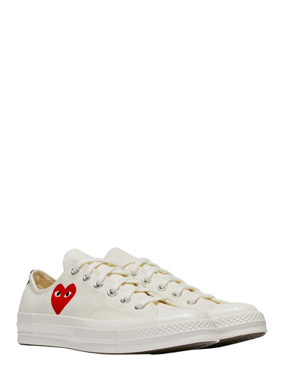 Converse Small Red Heart Low Top Sneaker (White)