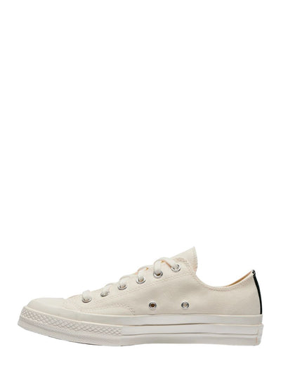 Converse Small Red Heart Low Top Sneaker (White)